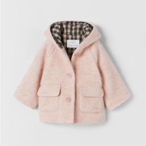 NWT Zara Gingham Lined Coat Size 2-3 Years